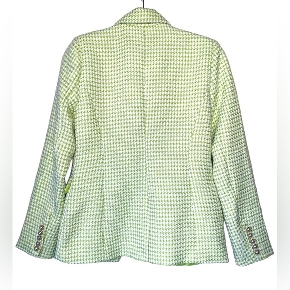 NWT House of Harlow 1960 Lime Green Houndstooth Blazer - Size Small - Picture 7 of 12